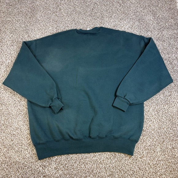 Vintage Jerzees Super Sweats NuBlend Crewneck Sweatshirt Green 2XL Made in USA - Picture 6 of 10